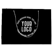 カスタマイズ可能な文字とアップロードしたロゴまたはイメージ ラージペーパーバッグ (裏面)