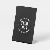 カスタマイズ可能な文字とアップロードしたロゴまたはイメージ 台座サイン (正面)