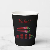 カスタマイズ可能な文字とホットレッド唐辛子 紙コップ (裏面)