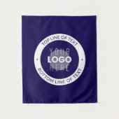 カスタマイズ可能な文字とロゴ | 濃い青の紫 タペストリー (正面)