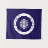 カスタマイズ可能な文字とロゴ | 濃い青の紫 タペストリー (正面(横))