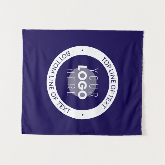 カスタマイズ可能な文字とロゴ | 濃い青の紫 タペストリー (正面(横))
