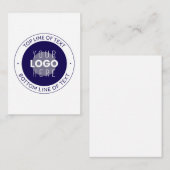 カスタマイズ可能な文字とロゴ | 濃い青の紫 ノートカード (正面/裏面)