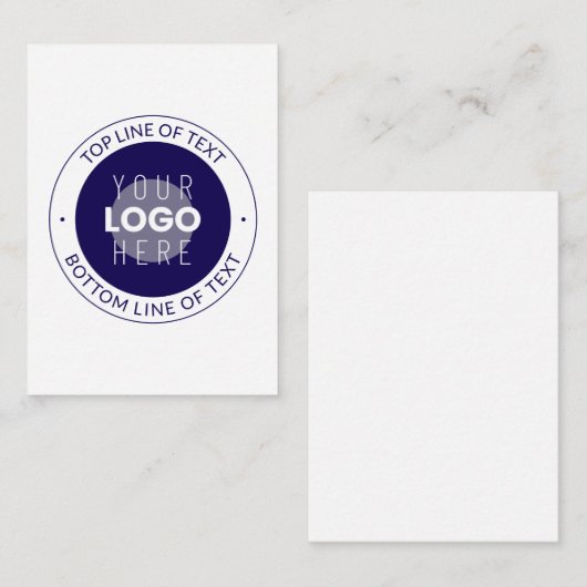 カスタマイズ可能な文字とロゴ | 濃い青の紫 ノートカード (正面/裏面)