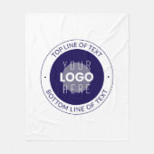 カスタマイズ可能な文字とロゴ | 濃い青の紫 フリースブランケット (正面)