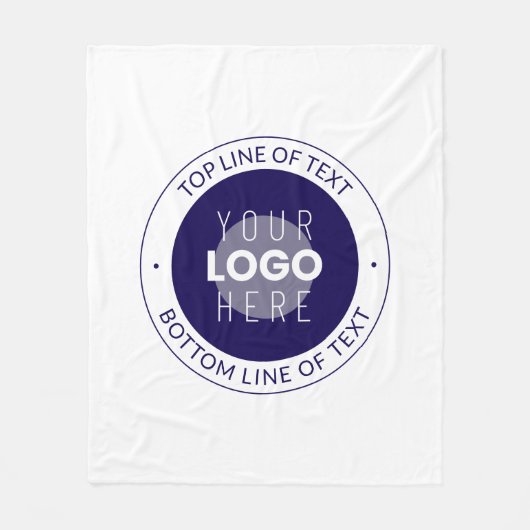 カスタマイズ可能な文字とロゴ | 濃い青の紫 フリースブランケット (正面)