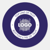 カスタマイズ可能な文字とロゴ | 濃い青の紫 ラウンドシール (正面)