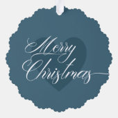 カスタマイズ可能な文字と写真エレガントメリークリスマス オーナメントカード (裏面)