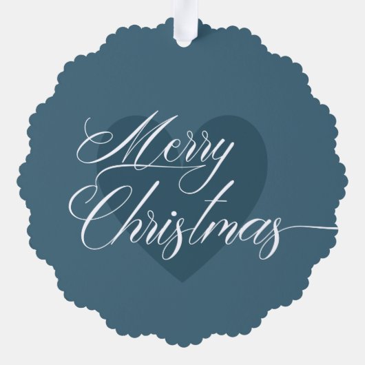 カスタマイズ可能な文字と写真エレガントメリークリスマス オーナメントカード (裏面)