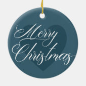 カスタマイズ可能な文字と写真エレガントメリークリスマス セラミックオーナメント (裏面)