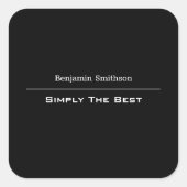 カスタマイズ可能な文字と色の基本白黒 スクエアシール (正面)