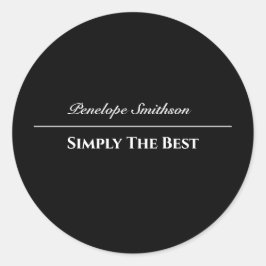 カスタマイズ可能な文字と色の基本白黒 ラウンドシール