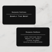 カスタマイズ可能な文字と色の基本白黒 名刺 (正面/裏面)