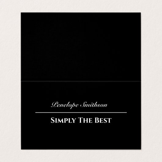 カスタマイズ可能な文字と色の基本白黒 名刺 (外部フラット)