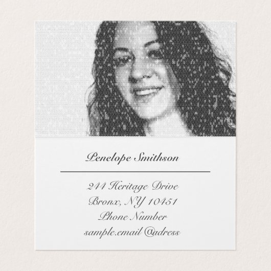 カスタマイズ可能な文字と色の基本白黒 名刺 (内部フラット)