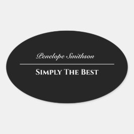 カスタマイズ可能な文字と色の基本白黒 楕円形シール