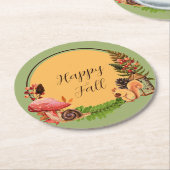 カスタマイズ可能な文字を備えたリスと自然 ラウンドペーパーコースター (アングル)