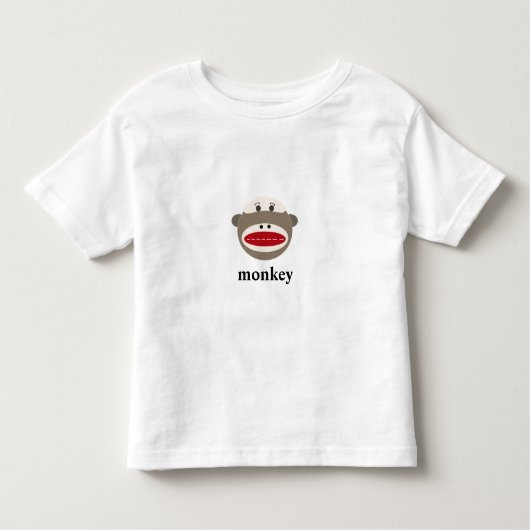 カスタマイズ可能な文字を持つヴィンテージのソックス猿 トドラーTシャツ (正面)