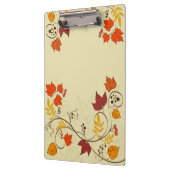 カスタマイズ可能な文字を持つ秋の葉のつる植物 クリップボード (左)