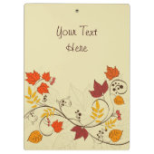 カスタマイズ可能な文字を持つ秋の葉のつる植物 クリップボード (裏面)
