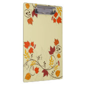 カスタマイズ可能な文字を持つ秋の葉のつる植物 クリップボード (右)