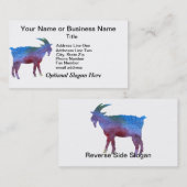 カスタマイズ可能な文字を持つ虹のヤギ 名刺 (正面/裏面)