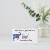 カスタマイズ可能な文字を持つ虹のヤギ 名刺 (スタンド正面)