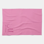 カスタマイズ可能な文字カラーモノグラムイニシャル名 キッチンタオル (横)