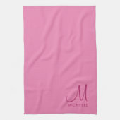 カスタマイズ可能な文字カラーモノグラムイニシャル名 キッチンタオル (縦)