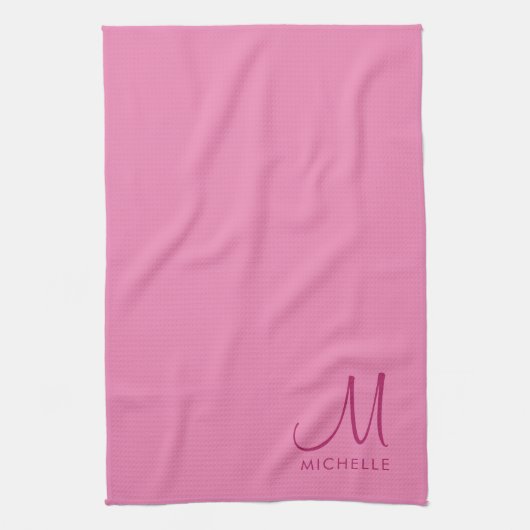 カスタマイズ可能な文字カラーモノグラムイニシャル名 キッチンタオル (縦)