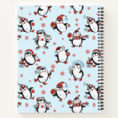 カスタマイズ可能な文字クリスマスペンギン ノートブック (裏面)