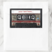 カスタマイズ可能な文字シール付き旧学校カセット 長方形シール (バッグ)