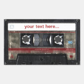 カスタマイズ可能な文字シール付き旧学校カセット 長方形シール (正面)