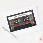 カスタマイズ可能な文字シール付き旧学校カセット 長方形シール (封筒)