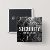 カスタマイズ可能な文字セキュリティブラックマーブルテンプレート 缶バッジ (正面&裏面)