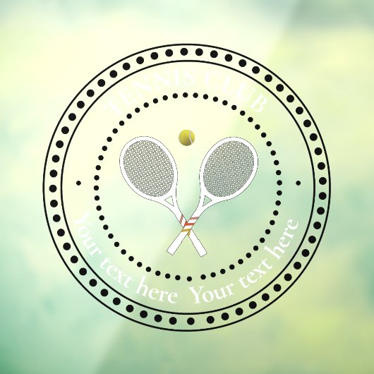 カスタマイズ可能な文字テニスクラブ ウィンドウサイン (シート3)