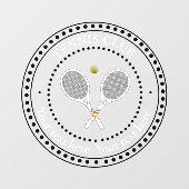 カスタマイズ可能な文字テニスクラブ ウィンドウサイン (シート)