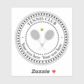 カスタマイズ可能な文字テニスクラブ シール (シート)