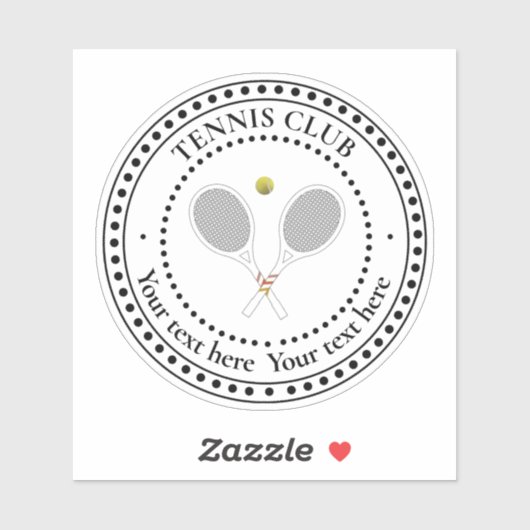 カスタマイズ可能な文字テニスクラブ シール (シート)