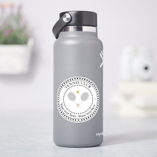 カスタマイズ可能な文字テニスクラブ シール (HydroFlask)