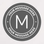 カスタマイズ可能な文字テンプレート |濃い灰色と白 ラベル (デザイン2)