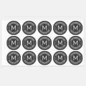 カスタマイズ可能な文字テンプレート |濃い灰色と白 ラベル (シート)