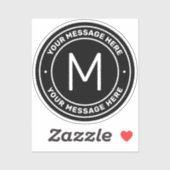 カスタマイズ可能な文字テンプレート |黒 シール (シート)