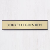 カスタマイズ可能な文字ルーム名金ゴールドブラックテンプレート サインプレート (正面)