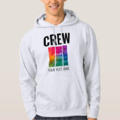 カスタマイズ可能な文字ロゴ両面メンズクルー パーカ (正面)