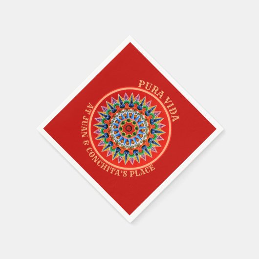 カスタマイズ可能な文字付きコスタリカアート スタンダードカクテルナプキン (角)