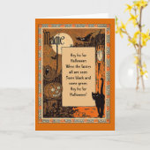 カスタマイズ可能な文字付きハロウィーン詩カード カード (黄色い花)