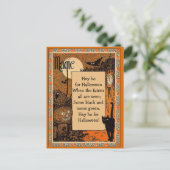 カスタマイズ可能な文字付きハロウィーン詩カード ポストカード (スタンド正面)