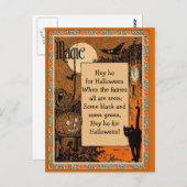 カスタマイズ可能な文字付きハロウィーン詩カード ポストカード (正面/裏面)