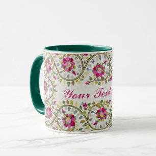 カスタマイズ可能な文字、Peonies Pattern、William Morris マグカップ